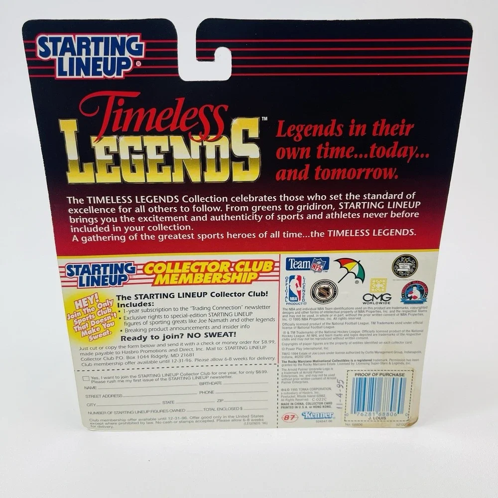 1995 Kenner Starting Lineup Joe Louis Timeless Legends Hall of Fame Boxer